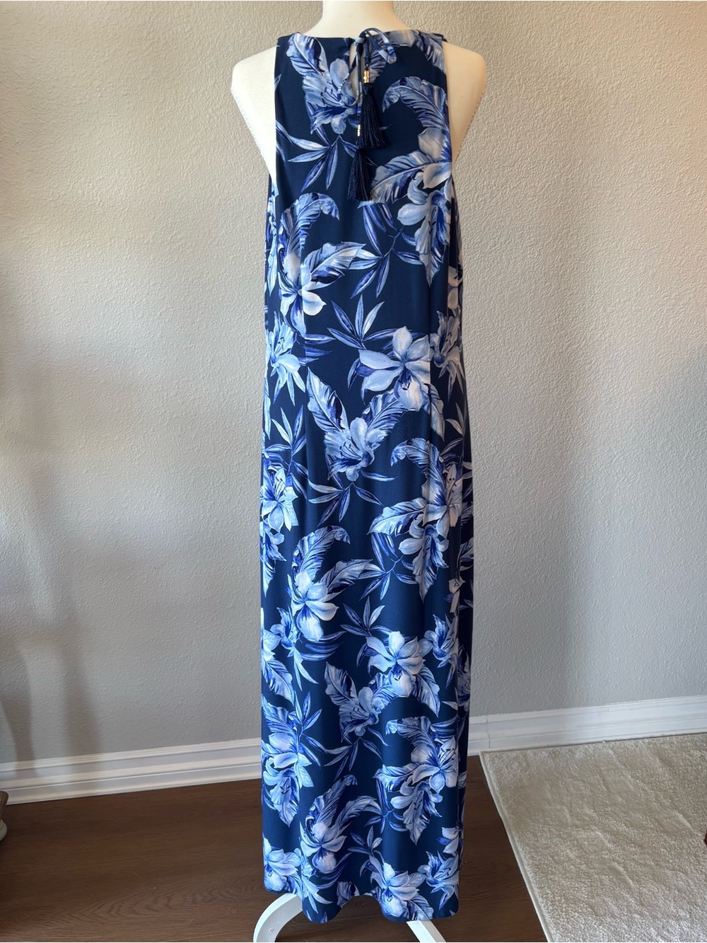Tommy Bahama Women's Jasmina Fleur Bay Maxi Dress L Island Navy Coastal Tropical - Picture 4 of 10
